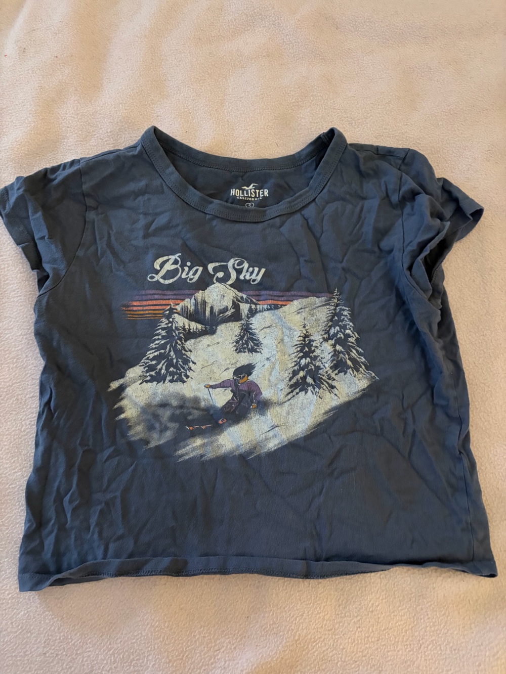 Hollister Navy 'Big Sky' Mountain Graphic Tee